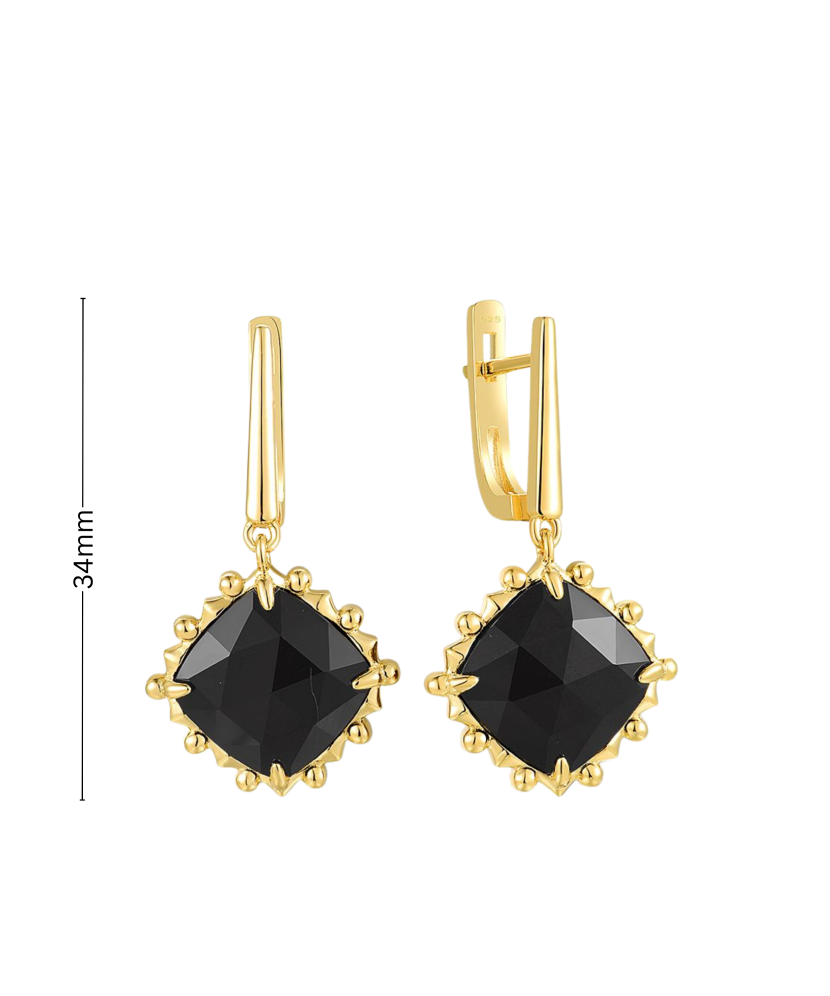 Kullatud hõbekõrvarõngad ahhaadiga