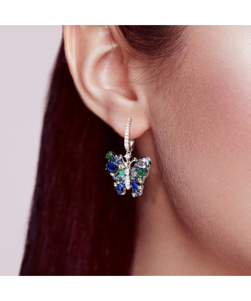 Hõbekõrvarõngad tsirkoonidega "Liblikas"