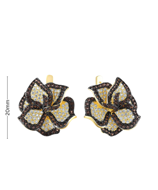 Kullatud Hõbedast kõrvarõngad tsirkoonide ja spinellidega