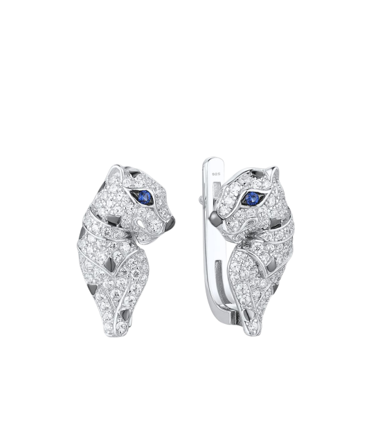 Серьги из серебра с цирконами