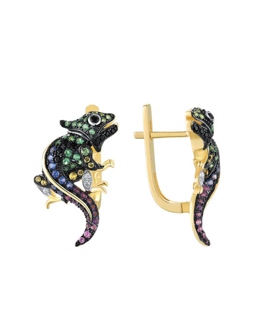 Kullatud hõbekõrvarõngad tsirkoonidega