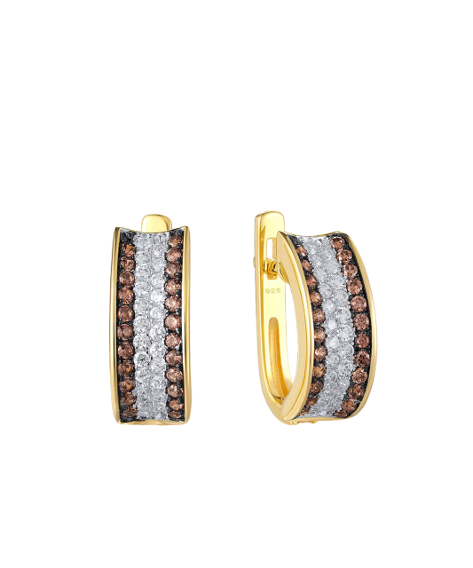 Kullatud hõbekõrvarõngad tsirkoonidega