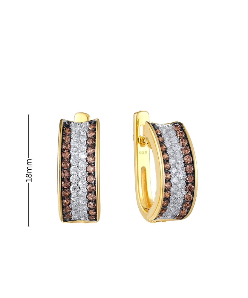 Позолоченные серьги из серебра с цирконами