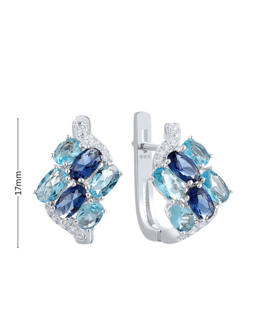 Серьги из серебра с цирконами