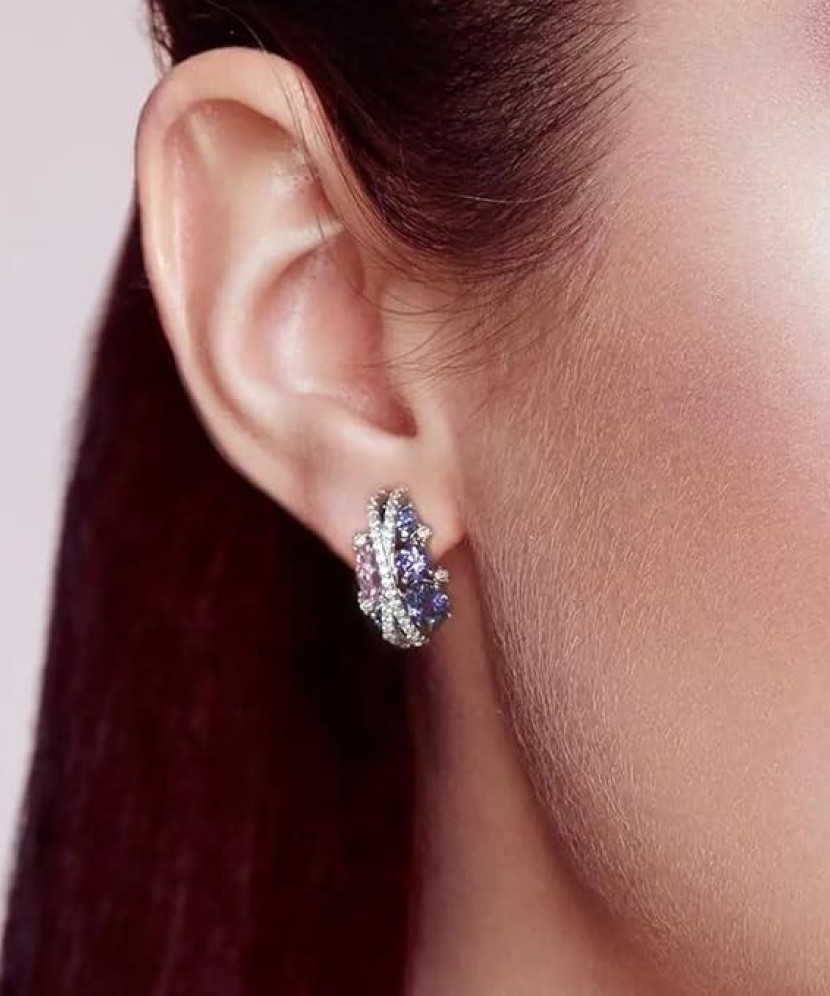 Hõbekõrvarõngad ametüstide ja tsirkoonidega