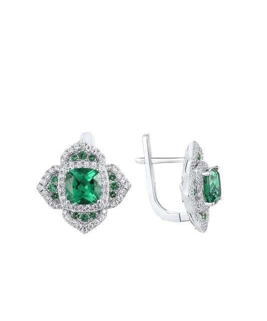 Hõbekõrvarõngad tsirkoonidega ja spinelliga