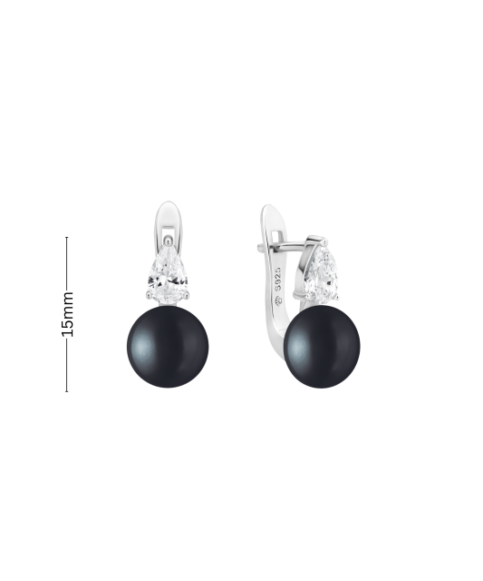 Hõbekõrvarõngad pärlite ja tsirkoonidega