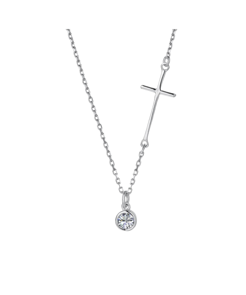 Серебряный цепочка с цирконами