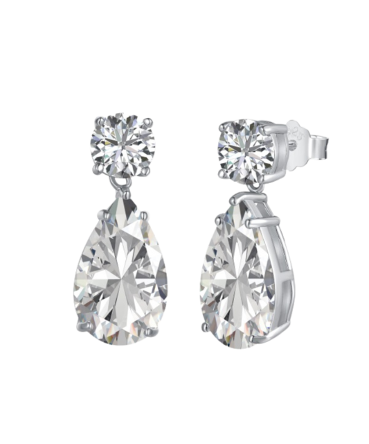 Серьги из серебра с цирконами