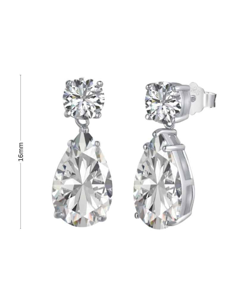 Hõbekõrvarõngad tsirkoonidega