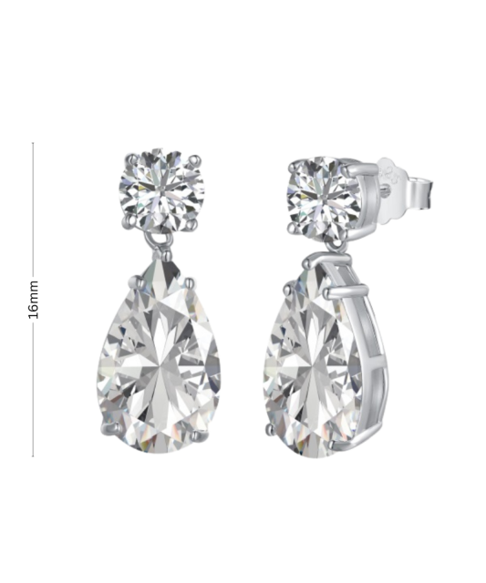 Hõbekõrvarõngad tsirkoonidega