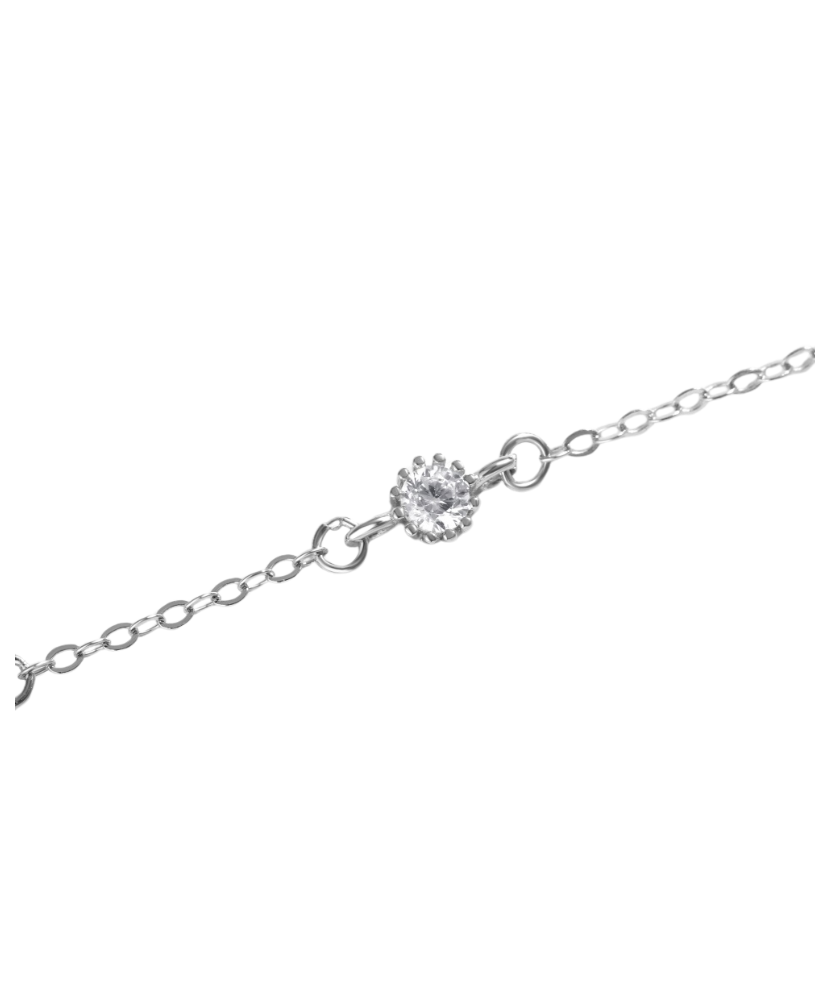 Hõbedane käevõru tsirkooniga ja pärlmutter