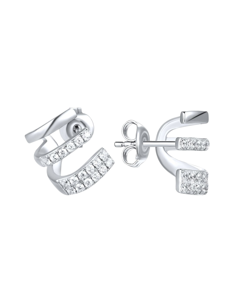 Hõbekõrvarõngad tsirkoonidega