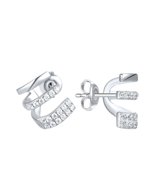 Hõbekõrvarõngad tsirkoonidega