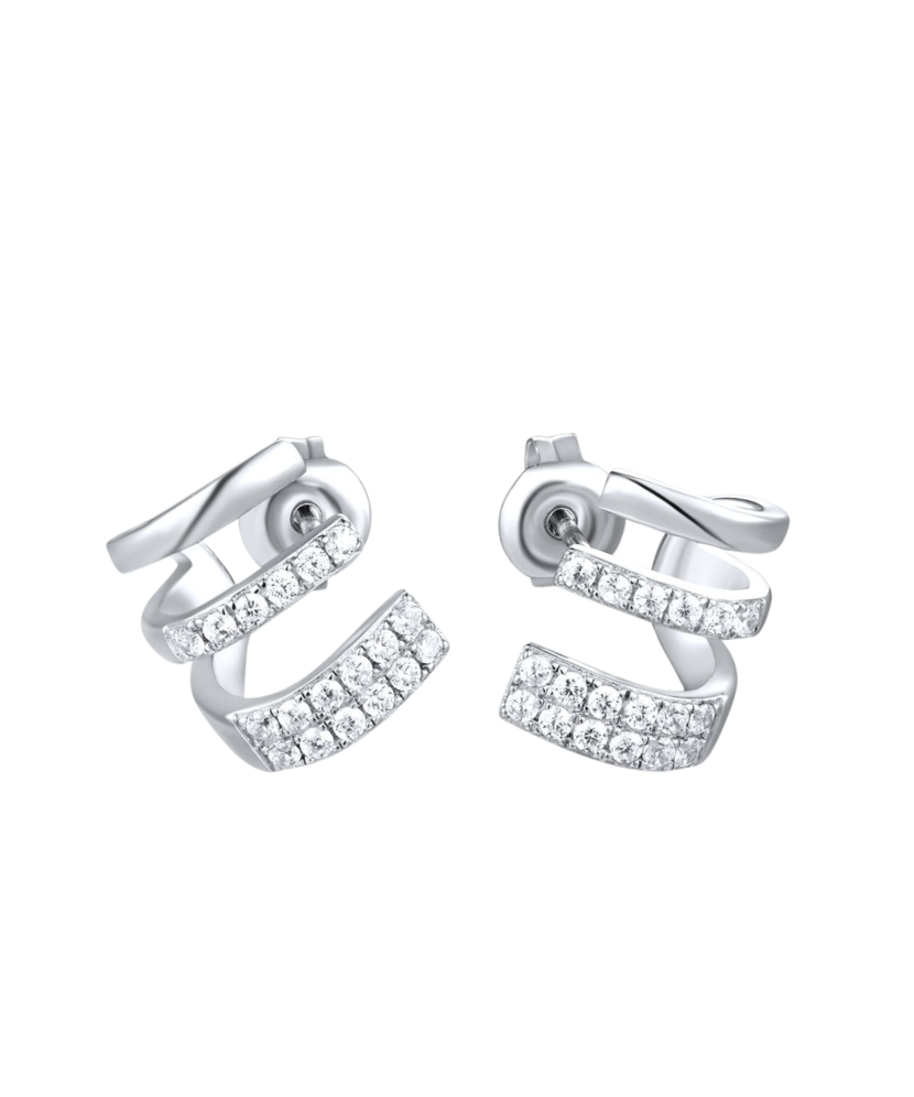 Hõbekõrvarõngad tsirkoonidega