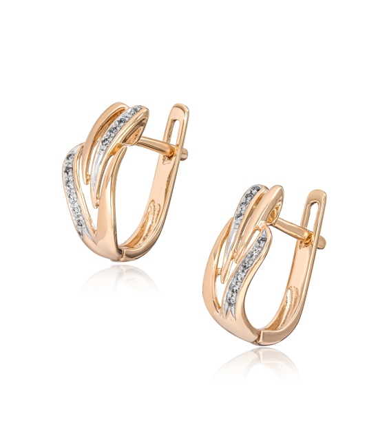 Золотые серьги с алмазами