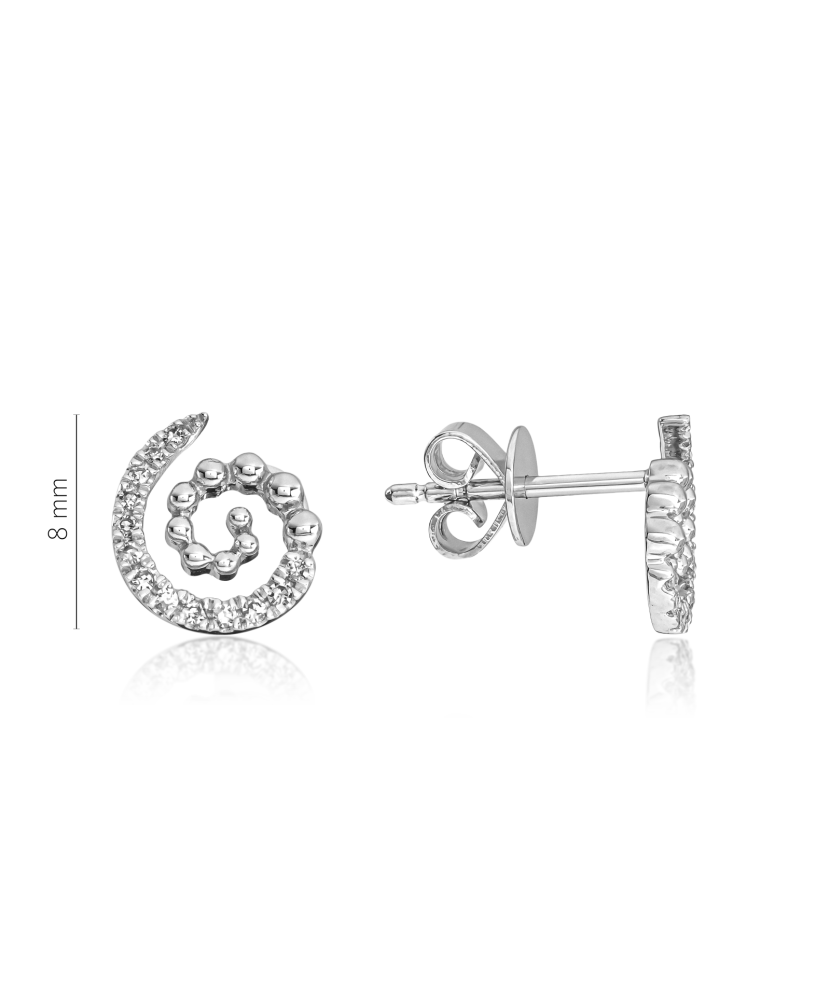 Valgest kullast kõrvarõngad teemantidega