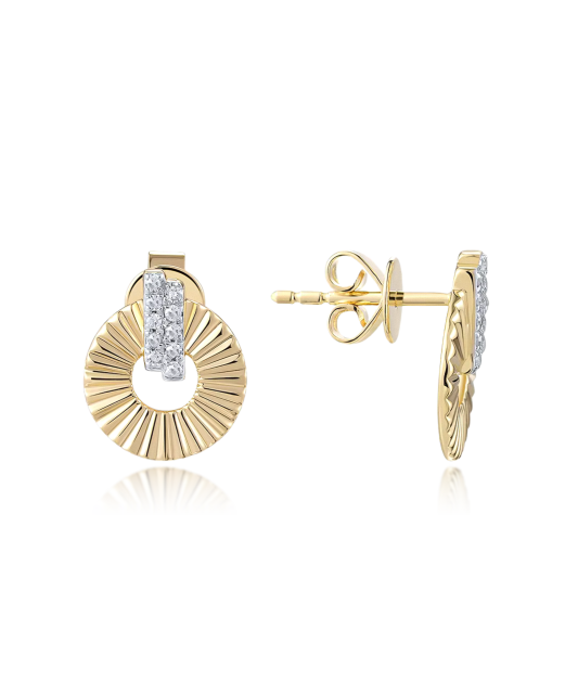 Kollase kullaga kõrvarõngad Briljantidega