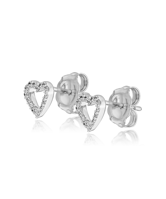 Valgest kullast kõrvarõngad teemantidega