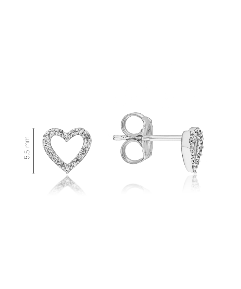 Valgest kullast kõrvarõngad teemantidega