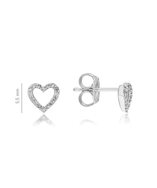 Valgest kullast kõrvarõngad teemantidega