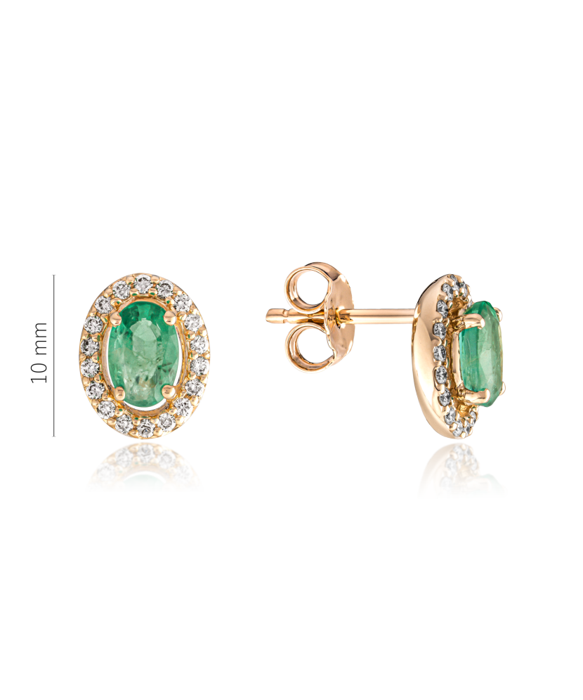 Kuldkõrvarõngad smaragdide ja teemantidega