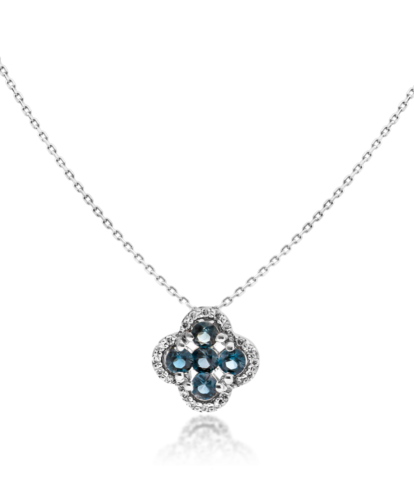 Valge kullast kett Londoni topaaside ja teemantidega