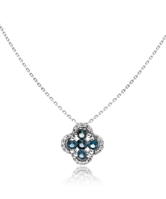 Valge kullast kett Londoni topaaside ja teemantidega