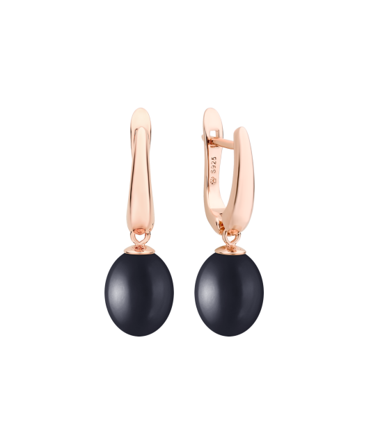 Позолоченные серьги из серебра с жемчугом