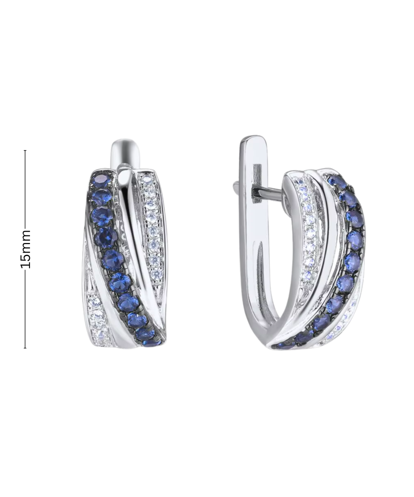 Серьги из серебра с цирконами