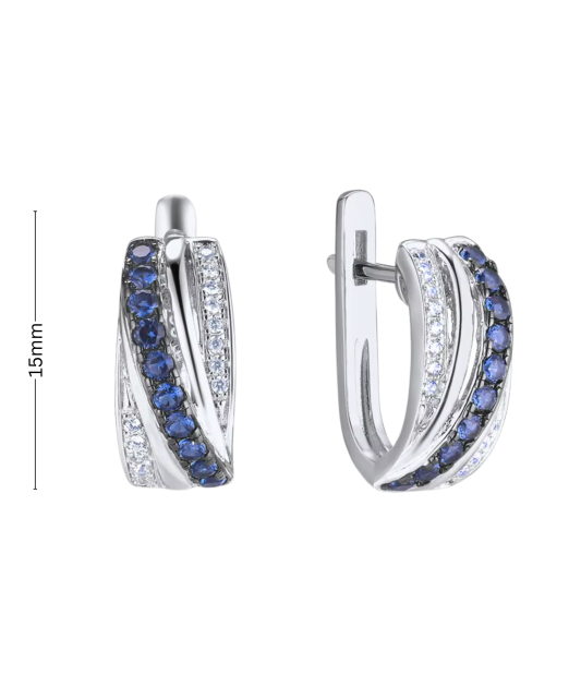 Серьги из серебра с цирконами