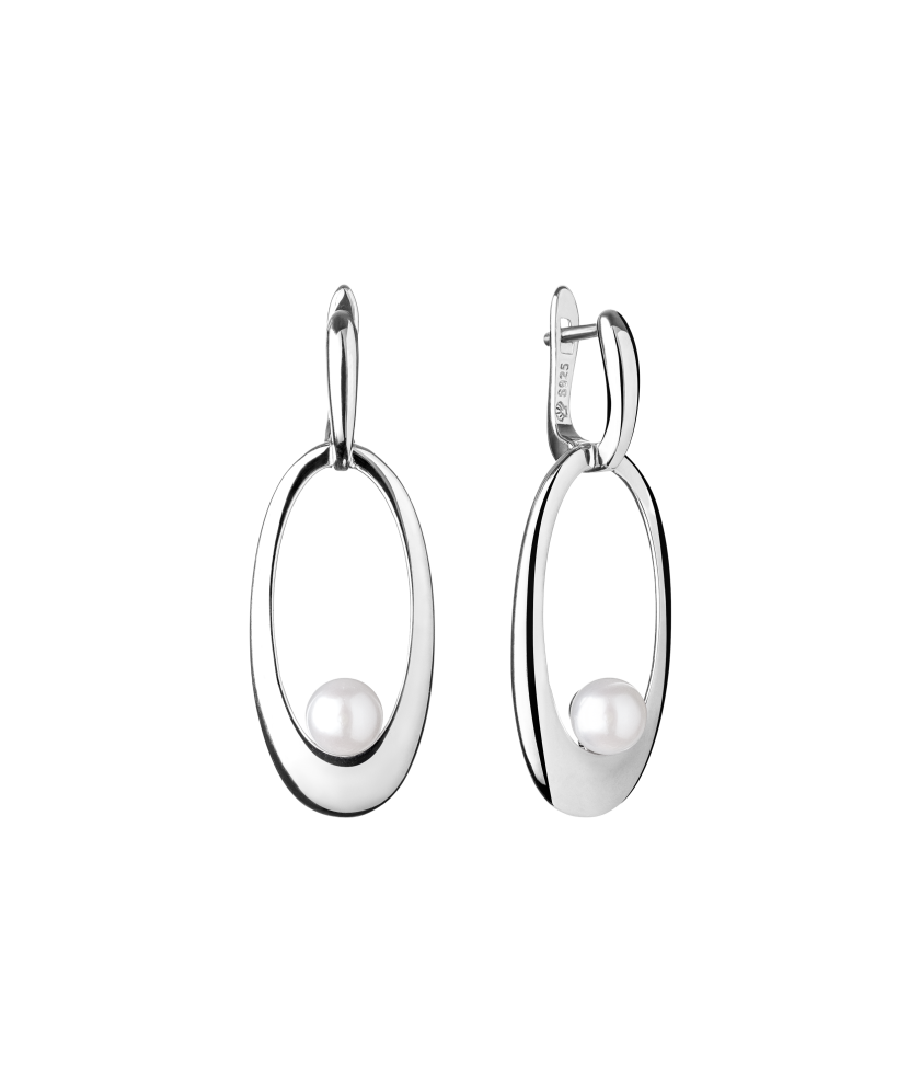 Серьги из серебра с жемчугом