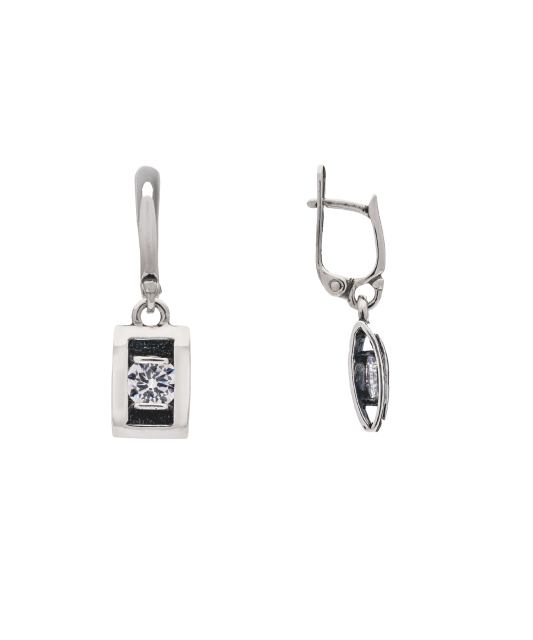 Серьги из серебра с цирконом