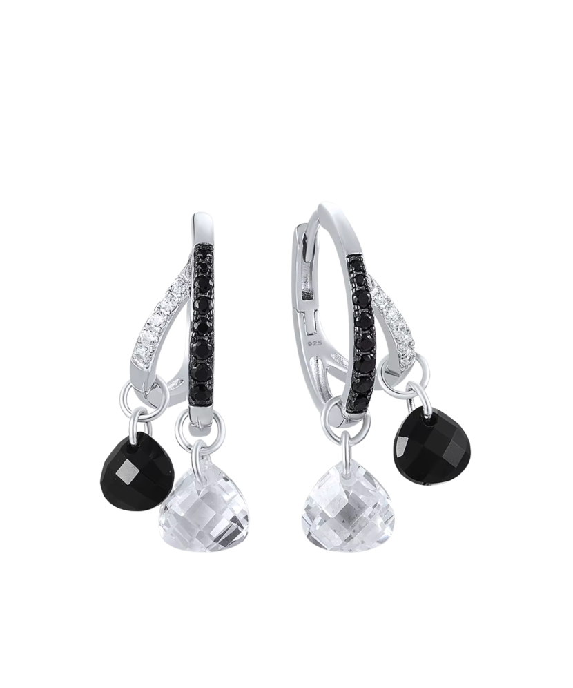 Hõbedast kõrvarõngad tsirkoonide ja spinellidega