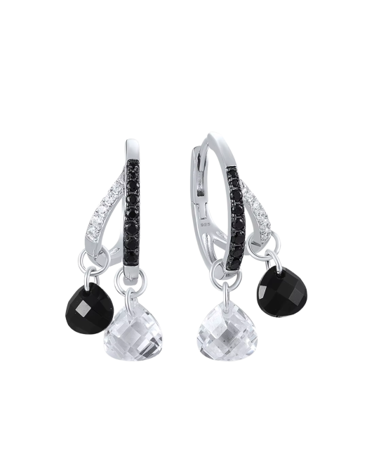 Hõbedast kõrvarõngad tsirkoonide ja spinellidega