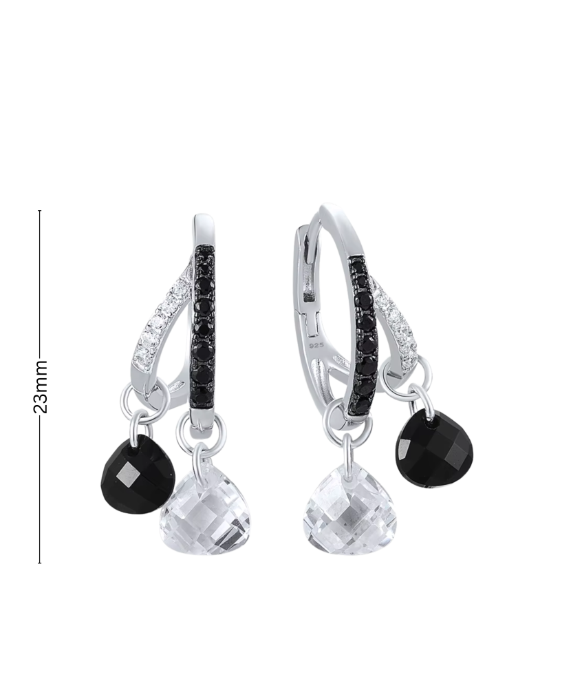 Hõbedast kõrvarõngad tsirkoonide ja spinellidega