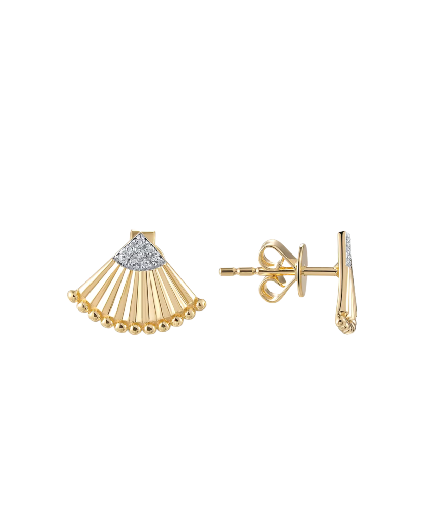 Kollase kullaga kõrvarõngad Briljantidega