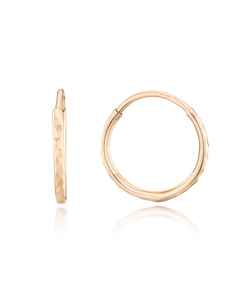 Золотые серьги конго с гравировкой 13m