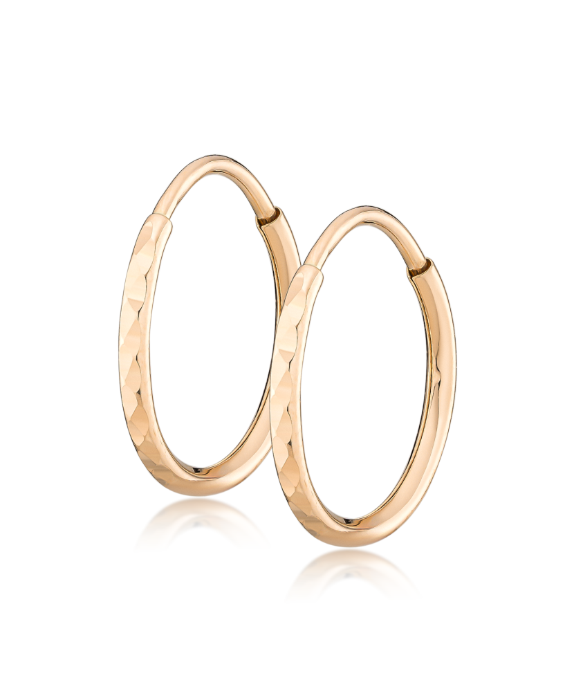 Золотые серьги конго с гравировкой 13m