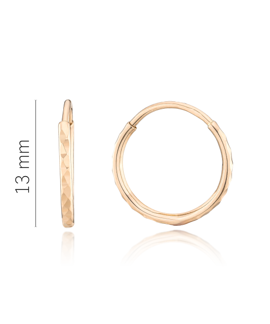 Kuldkõrvarõngad graveeritud rõngad 13mm