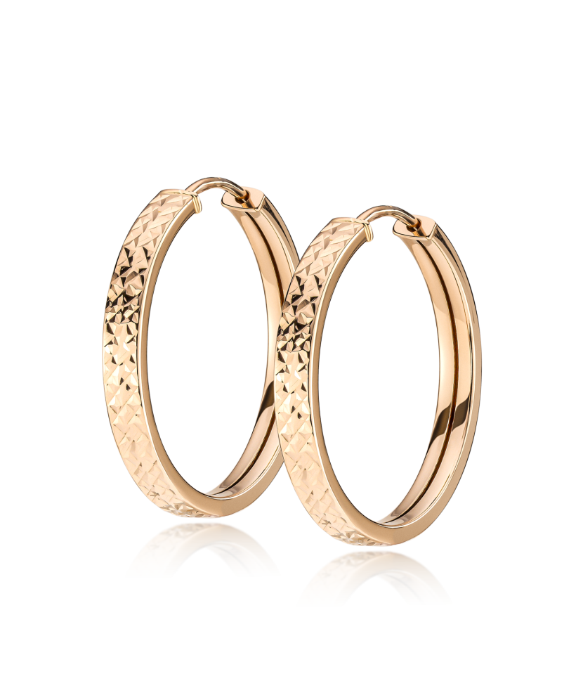 Золотые серьги конго с гравировкой 24m