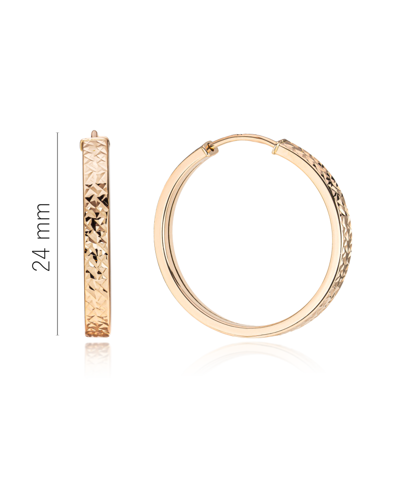 Золотые серьги конго с гравировкой 24m