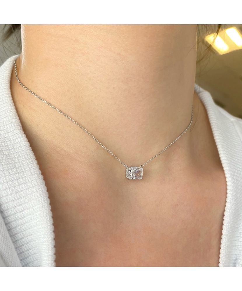 Hõbekett tsirkoonist ripatsiga