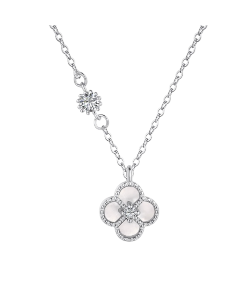 Hõbedast kett tsirkoonide ja pärlmutriga