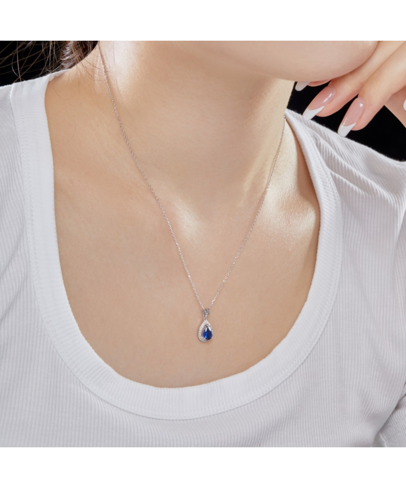 Hõbekett tsirkoonist ripatsiga