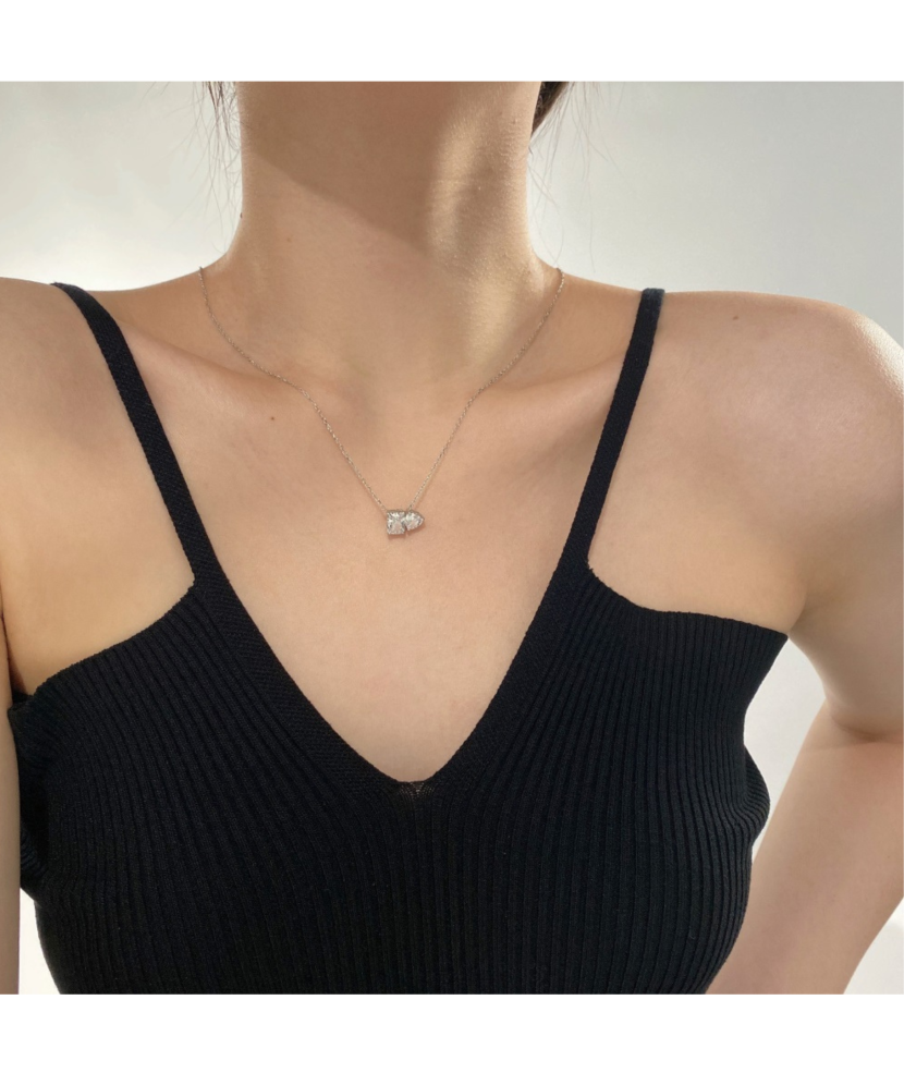 Hõbekett tsirkoonist ripatsiga