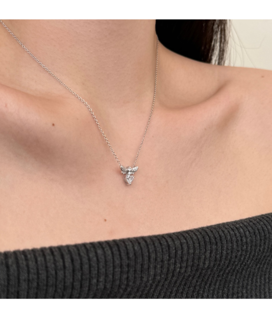 Hõbekett tsirkoonist ripatsiga