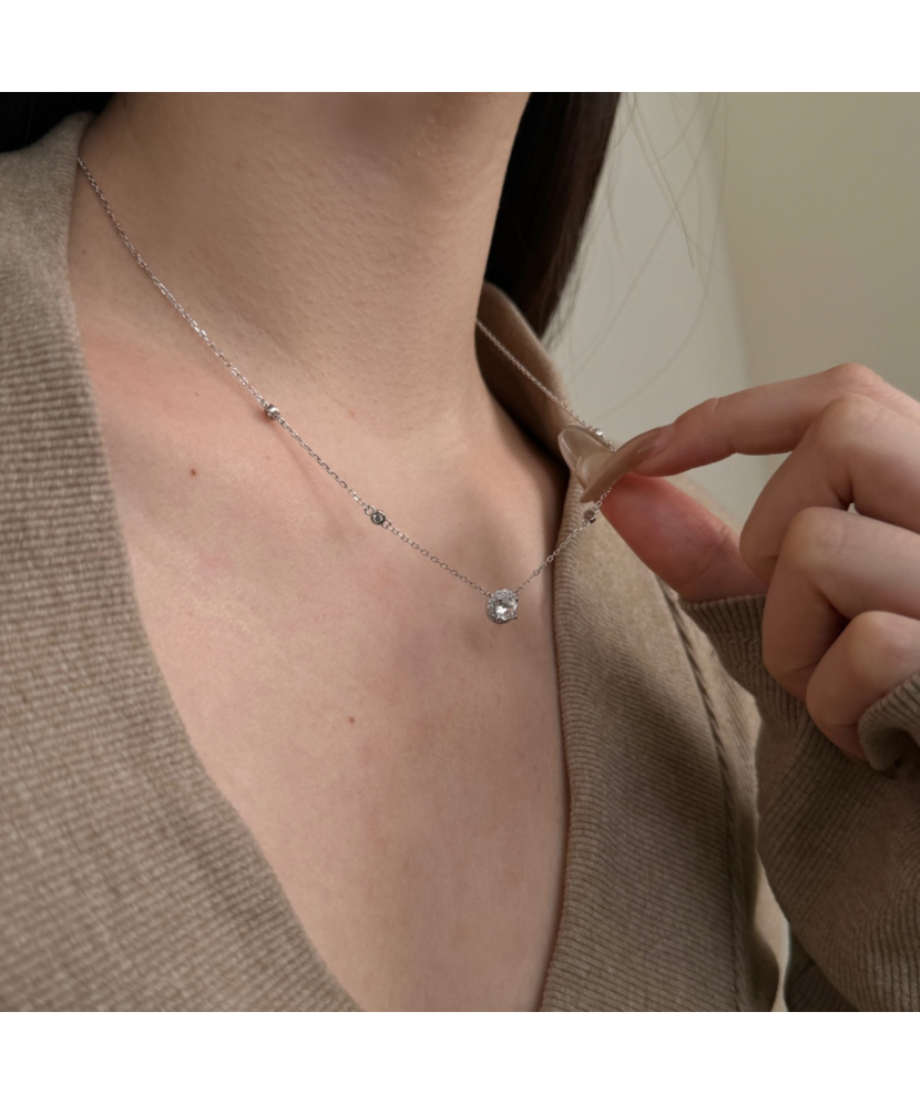 Hõbekett tsirkoonist ripatsiga