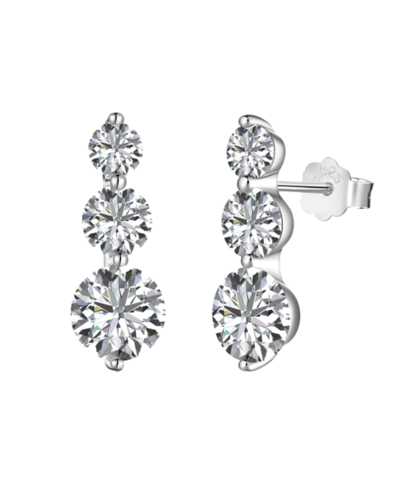 Hõbekõrvarõngad tsirkoonidega