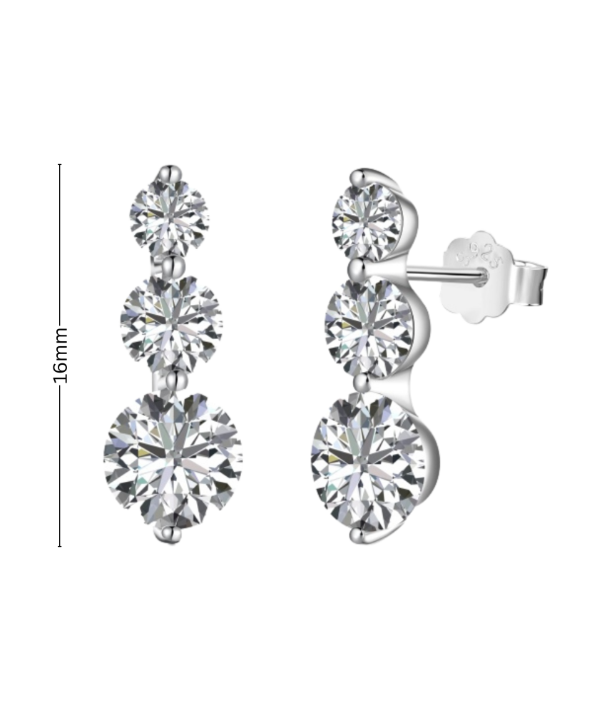 Hõbekõrvarõngad tsirkoonidega